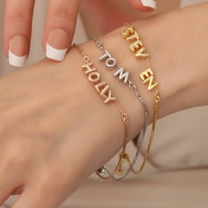 3D Bubble Initial Letter Bracelet - Trend Balloon Bracelets -Adjustable Name Bracelet -Custom Bubble Fonts Bracelet - Puff Letters Bracelets