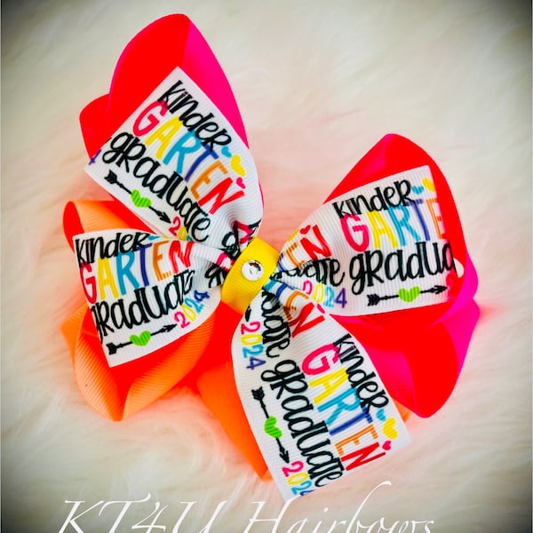 2024 Pre-K and Kindergarten Graduation Hair Bows, Class of 2024 Hairbows