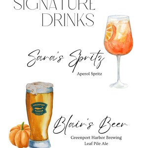 Custom Bride/Groom Signature Drink Sign