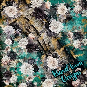 Floral Printed Pattern Vinyl, 12&quot;x12&quot; vinyl, Permanant Adhesive vinyl, Tumbler Vinyl, Floral Vinyl