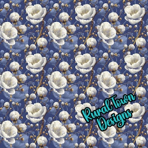 Cotton Printed Pattern Vinyl, 12&quot;x12&quot; vinyl, Permanant Adhesive vinyl, Tumbler Vinyl, Flowers