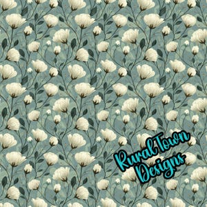 Cotton Printed Pattern Vinyl, 12&quot;x12&quot; vinyl, Permanant Adhesive vinyl, Tumbler Vinyl, Flowers