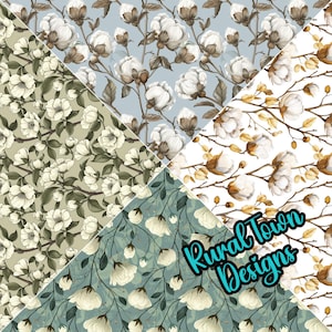 Cotton Printed Pattern Vinyl, 12&quot;x12&quot; vinyl, Permanant Adhesive vinyl, Tumbler Vinyl, Flowers