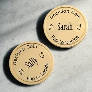 Decision Coin, Couples Flip Coin, Custom Engraved Brass Coin, Gift For Friends, Brass Coin, Custom Design Coin, Fun Decision Coin