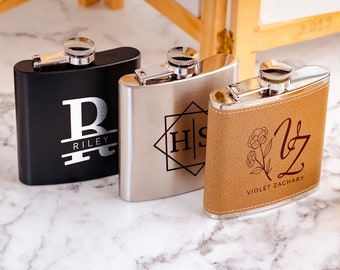 Personalized Flask, Custom Flask, Engraved Women's Flask, Bridal Party Gifts, Bridesmaid Gifts, Best Man Proposal, Groomsmen Proposal, Flask