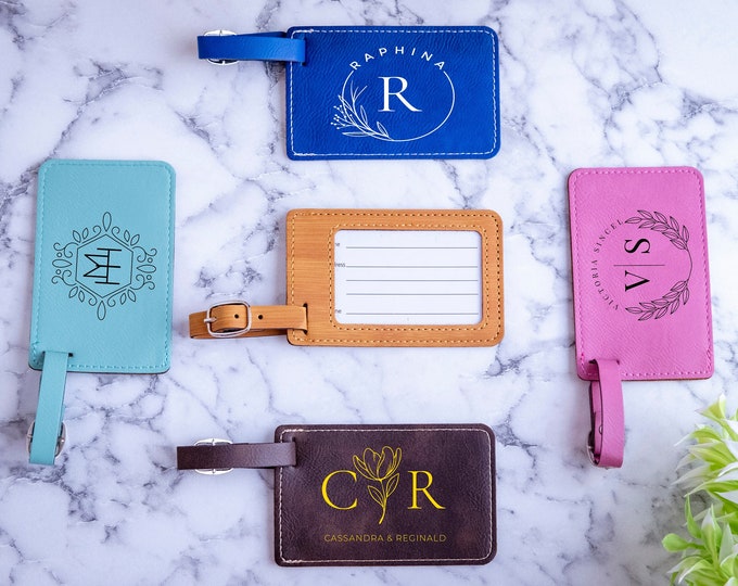 Personalized Luggage Tag, Customed Luggage Tag, Travel Gifts, Leather Luggage Tags, Wedding Luggage Tags, Luggage Tag Favor, Bridesmaid Gift