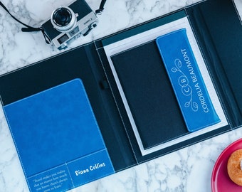 Personalized Leather Flap Portfolio, Custom Notepad Cover, Gifts for him, Engraved Flap Portfolio, Business Gift, Gift For Teacher