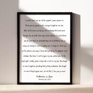 Personalized Poem Print, Custom Text Print, Custom Wall Art, Personalized Quote, Quote Wall Art, Anniversary Gift, Gifts for Couple