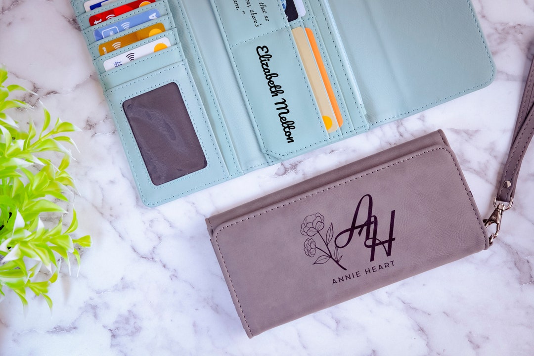 Personalized Women Wallet, Customed Leather Women Wallet, Monogram ...