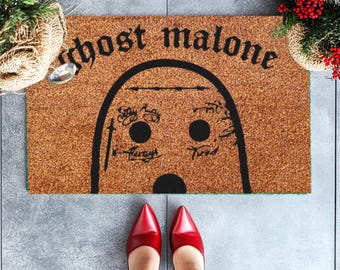 Ghost Malone Welcome Mat, New Home Gift, Funny Doormat, Outside Door Mat, Front Door Rug, Custom Doormat, Spooky Doormat, House Accessories