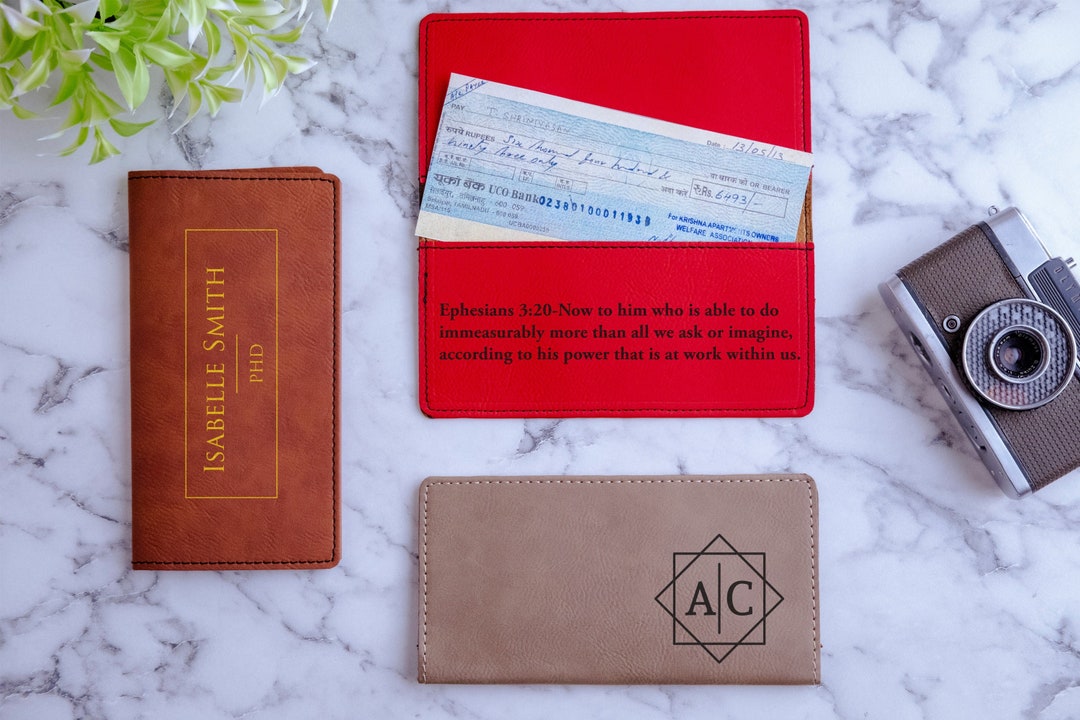 Personalized Checkbook Cover Design, Checkbook Covers, Leather