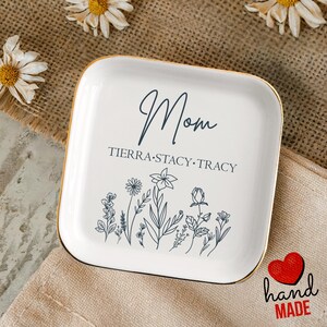 Custom Mother-Daughter Ring Dish, Ring Dish, Custom Ring Dish, Customized Gift, Trinket Dish, Ceramic Ring Dish, Jewelry Tray, Ring Holder