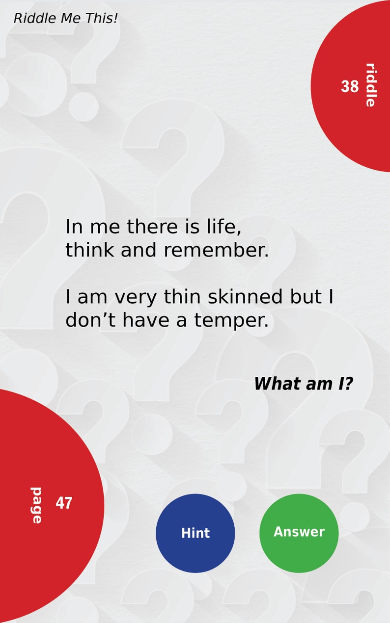 Information Text Riddle Riddle Me This E-book Joke Book Brain Teasers Fun Riddles - Etsy
