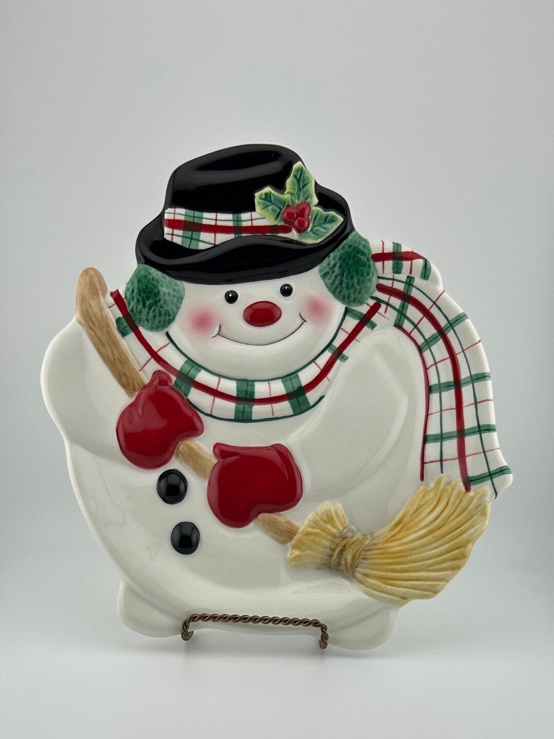 Plateau De Table Fitz & Floyd Rouge - Ovale 34x20cm - Porcelaine De Noël - Neuf