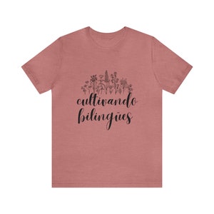 bilingües flowers Unisex Jersey Short Sleeve Tee