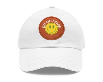 Dad Hat with Leather Patch (Round)