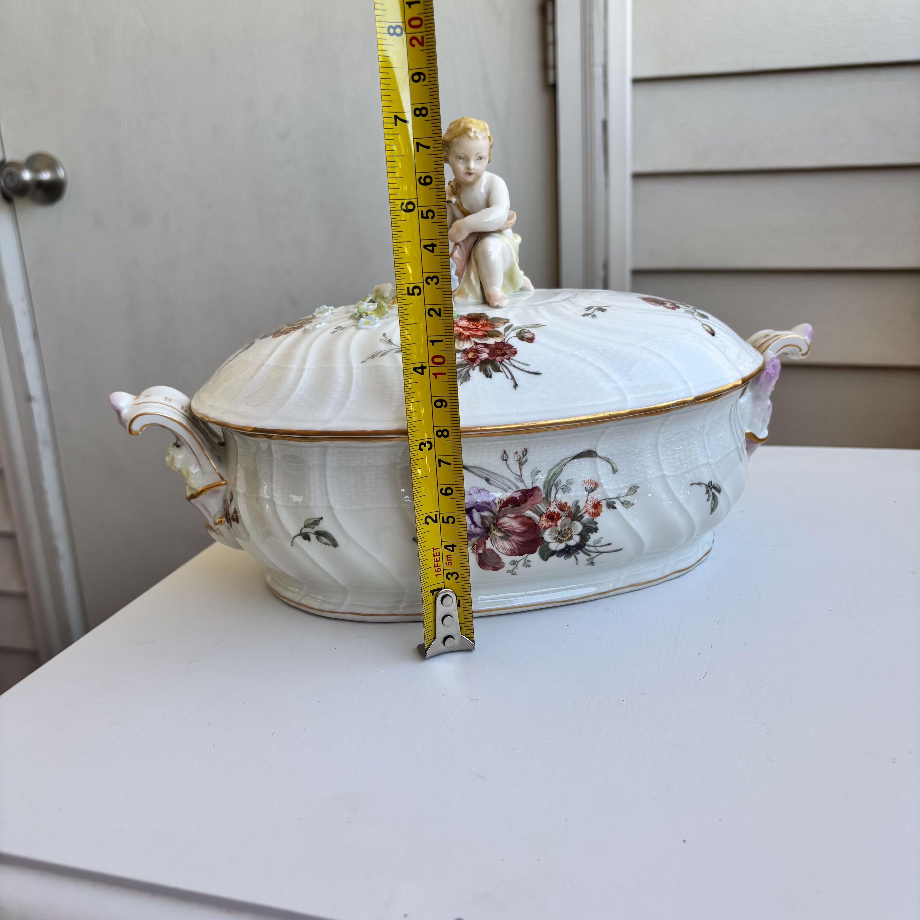 アンティークKPMベルリン磁器スープチュリーン：豊穣の角を持つ天使の