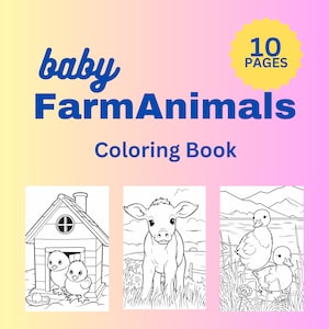 Cute Baby Farm Animals Coloring Book