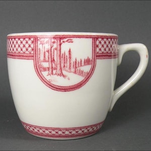 Jackson China Soda Fountain Specials Cup in Pink - Specially made for early 20th century ice cream parlors, restaurants, soda fountains