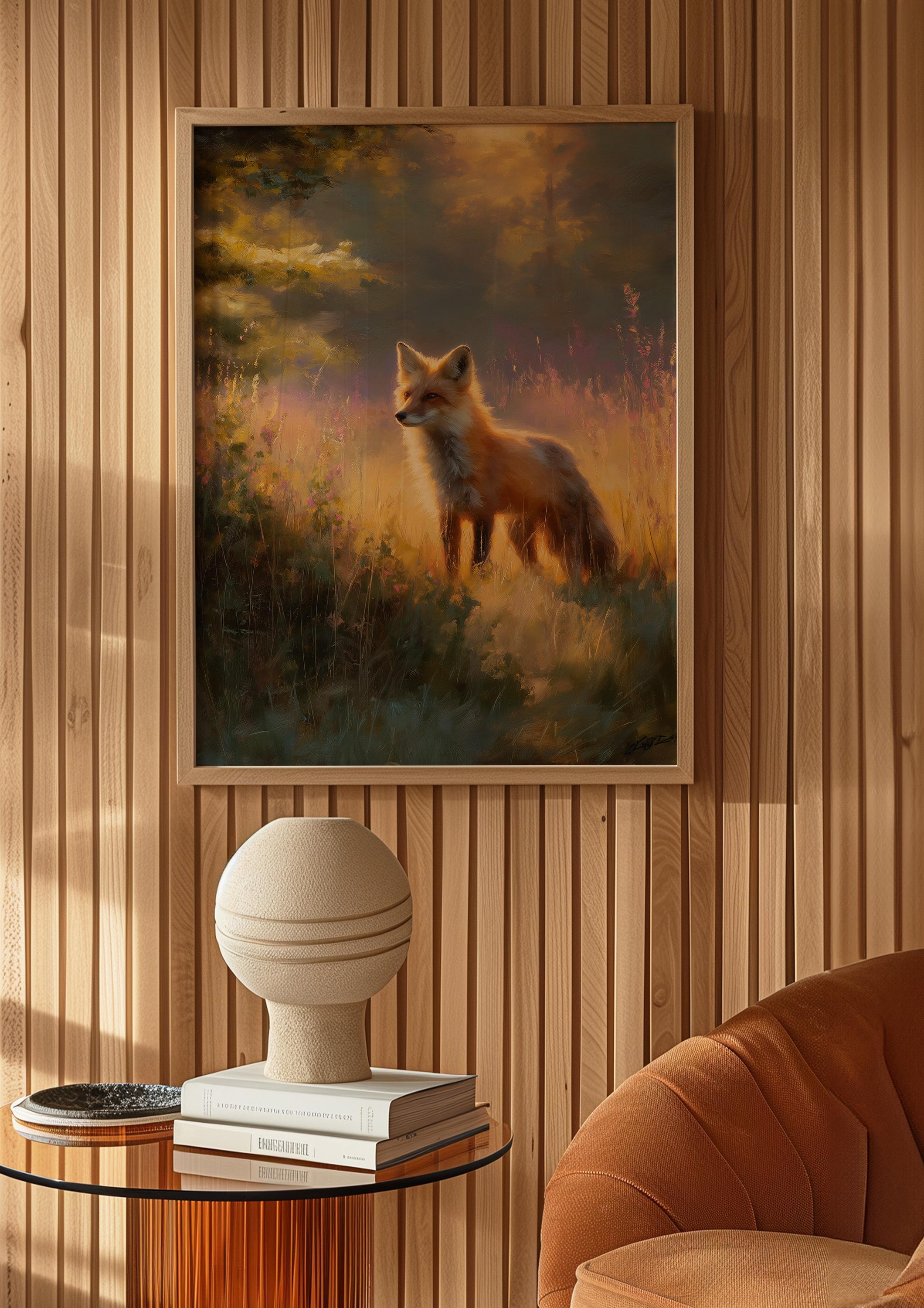Rustic Fox Image Red Fox Art Print: Rustic Woodland Animal Poster - Etsy