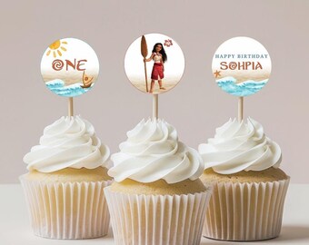 Moana Cupcake Toppers, Party Decoration (Digital Download)
