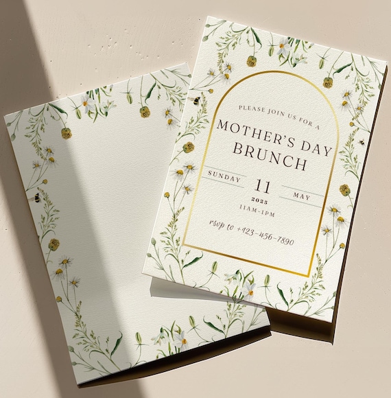 Mother's Day Floral Invitation Mother's Day Brunch Invite Mom's Day Women's Day Invitation Spring Flowers Ditgital Invitation Custom