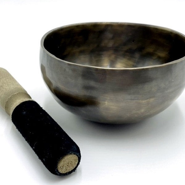 6 inch Tiget Antique Tibetan Singing Bowl | With Mallet and Pillow Cushion