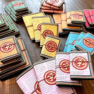 Diari Om - Fatti a mano - Set da 4 - Materiali in carta riciclata e cotone