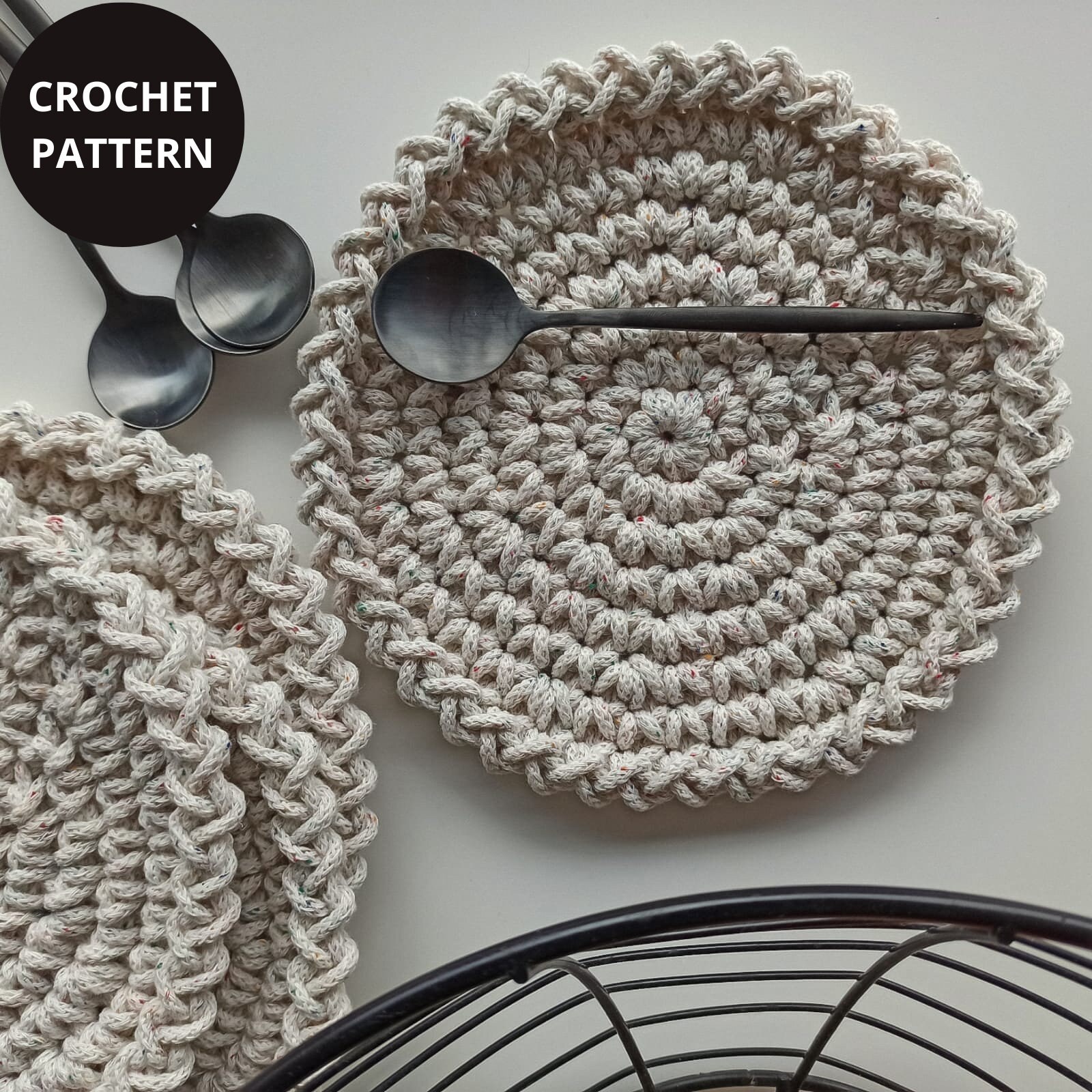 Crochet Pattern + Tutorial - Set of 3 Coasters in 3 Different Sizes - Etsy