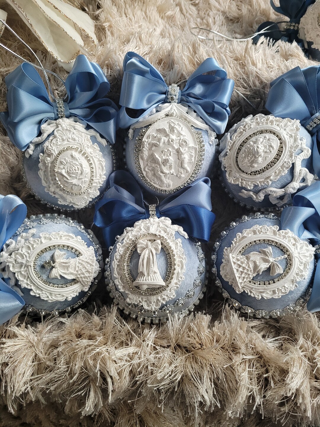 Light Blue Christmas Ornament Etsy