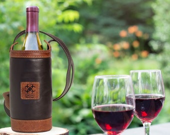 Leather Wine Carrier 2 Bottle Black #36464 | IWA Wine - View #12