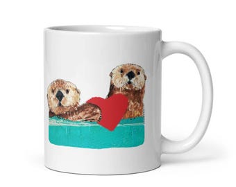 Valentine's Sea Otter Coffee Mug