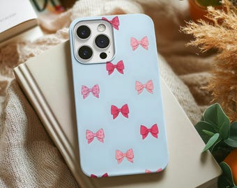 Bow Pattern Tough Phone Case, Stylish Protective Cover