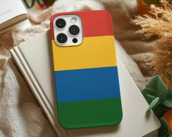Red Yellow Blue Green Striped Tough Phone Case | Color Block | iPhone Samsung Galaxy