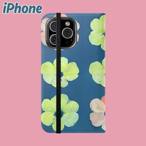 Floral Phone Cases, Colorful Wallet Cover, Gift for Her, iPhone 16 15 14 13 12 11 & Samsung Galaxy S25 S24 S23 S22 S21, Flip Case,