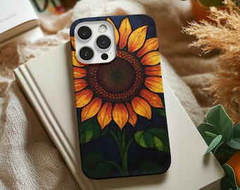 Sonnenblume Illustration Tough Case | Helle Blumen Handyhülle | iPhone Samsung Galaxy