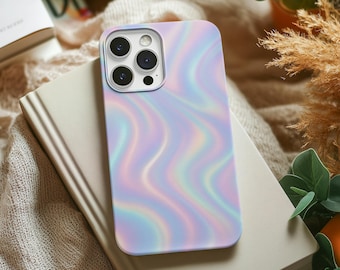 Iridescent Wavy Holographic Phone Case | Pearlescent | iPhone Samsung Galaxy