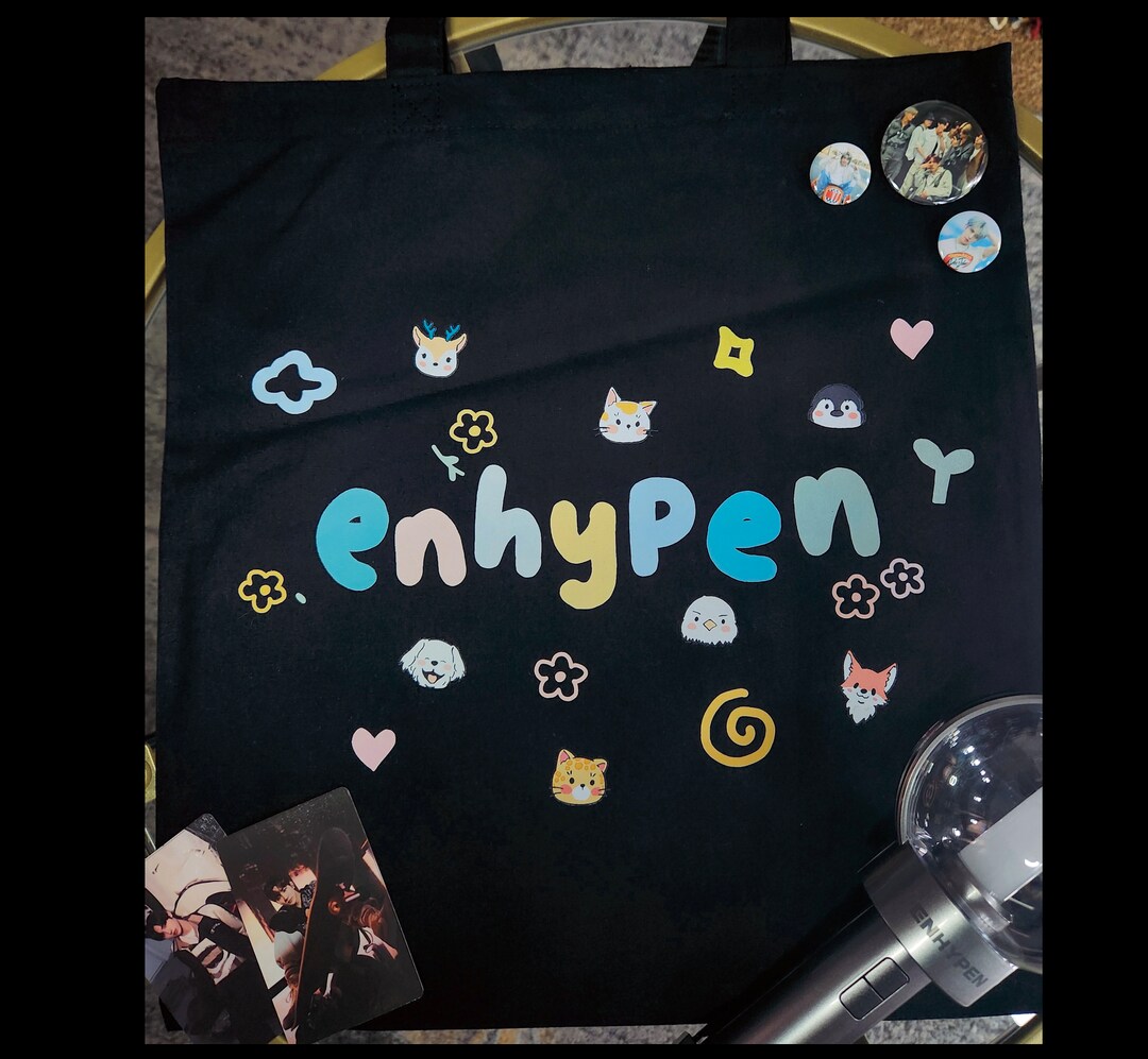 Cute Enhypen Tote Bag, Enhypen Tote Bag, Enhypen Tote Bag With Animal