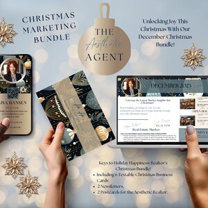 Textbare Visitenkartenvorlage, Weihnachtspostkarte, Immobilien Visitenkarte, modern, Agent Marketing Kit, digitaler Download