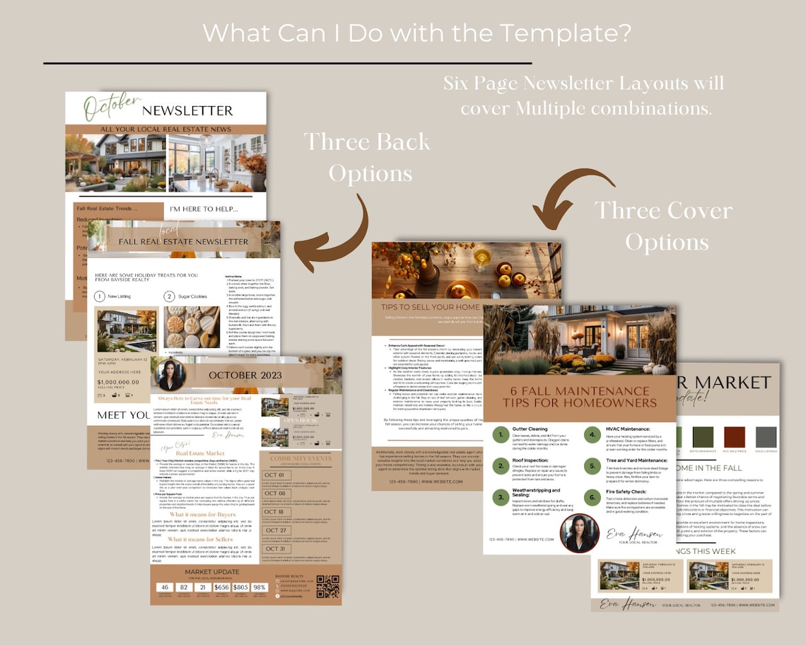 Fall Newsletter Template for Real Estate Agents for Modern Realtors ...