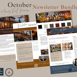Monthly Real Estate Newsletter Templates November, Editable in Canva, Digital Download for the Modern Realtor