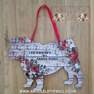 Countdown to Santa Paws English Bulldog Advent Calendar. Christmas Calendar. French Bulldog Advent Calendar. Pet Dog Christmas Gift. image 2