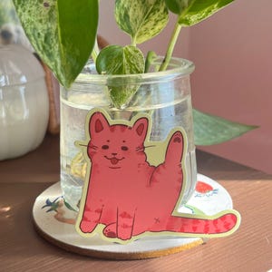C'est l'heure du bain drôle de chat rose ! || Autocollant en vinyle imperméable
