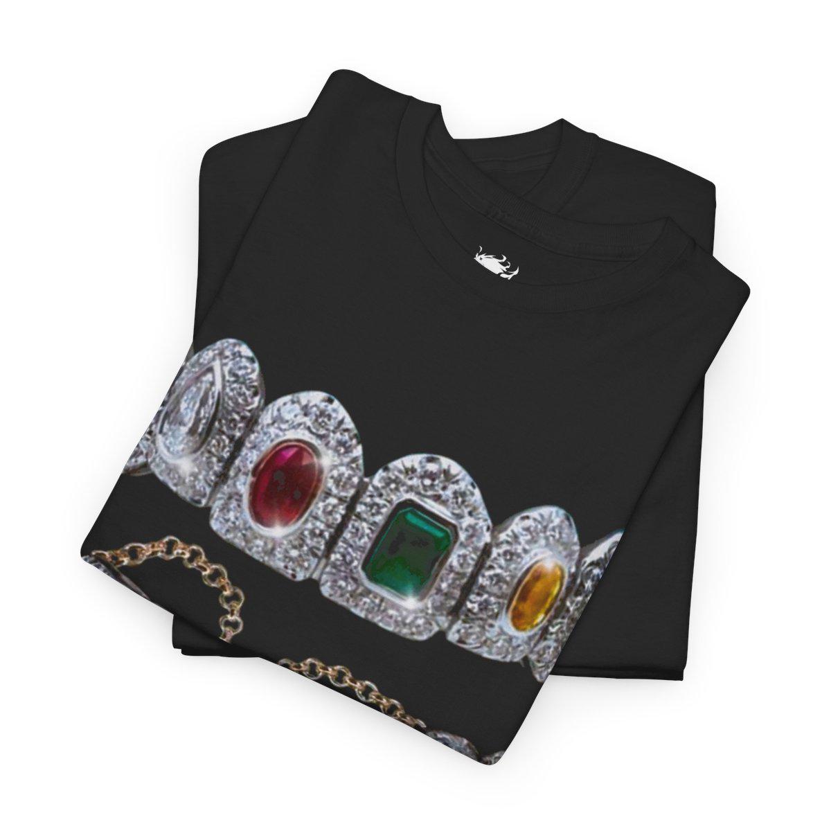 Grillz Cross Chain Garment-dyed Boxy Tee Black Shirt Opium