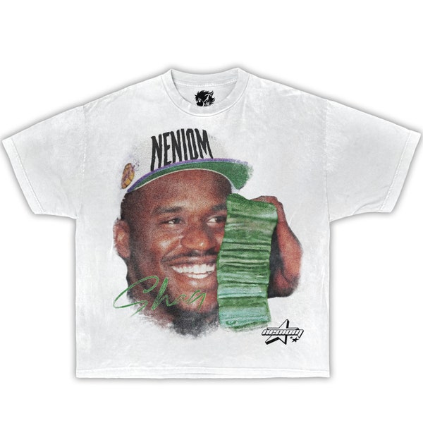 Shaq Money Talk Tee Boxy Cotton T-Shirt, y2k, streetwear, basketball shirts, graphic tee, vintage