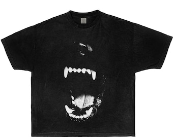 Camiseta cuadrada con gráfico de mordedura de perro, de gran tamaño, gráfica, ropa de calle, Y2K, divertida, regalo de Navidad, meme, para niños.