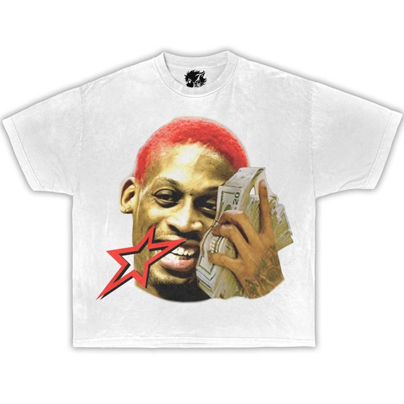 Dennis Rodman Money Talk Star Back Tee Garment-dyed Shirt Dennis Rodman Money Talk Star Back Tee Garment-dyed Shirt