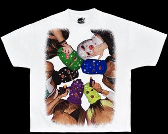 T-shirt squadrata con grafica Look Down, oversize, grafica, t-shirt, streetwear, y2k, divertente, regalo di Natale, maglietta