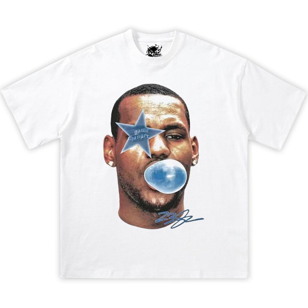 Lebron James Nba Bubble Lebron James Bubble Gum Blue Boxy Cotton