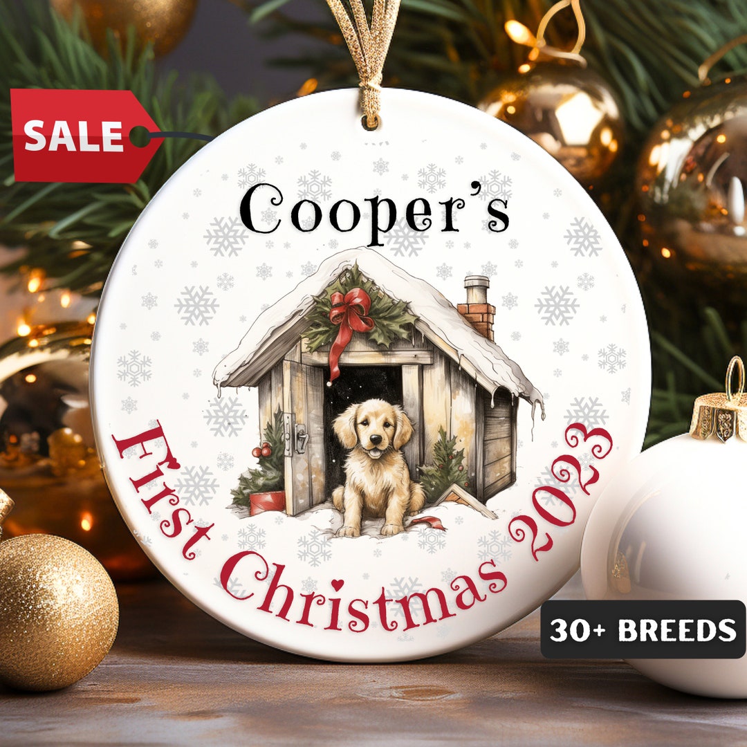 Puppy First Christmas Ornament Golden Retriever Personalized Etsy